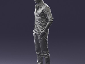 man in plaid shirt 0342 3d print ready 3D-printmodel