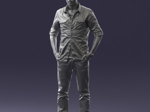 man in plaid shirt 0342 3d print ready 3D-printmodel