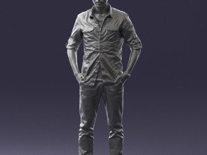 man in plaid shirt 0342 3d print ready 3D-printmodel