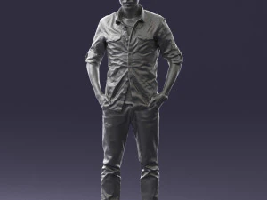 man in plaid shirt 0342 3d print ready 3D Print Model