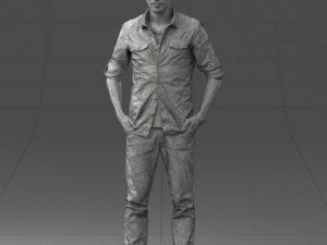 man in plaid shirt 0342 3d print ready 3D Print Model