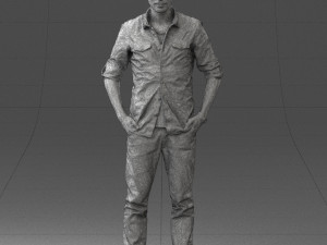 man in plaid shirt 0342 3d print ready 3D-printmodel