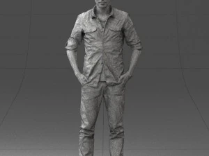 man in plaid shirt 0342 3d print ready 3D Print Model