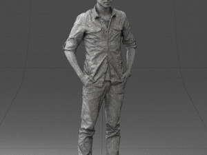 man in plaid shirt 0342 3d print ready 3D-printmodel