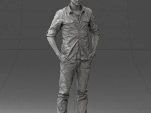 man in plaid shirt 0342 3d print ready 3D Print Model