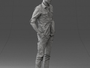 man in plaid shirt 0342 3d print ready 3D-printmodel