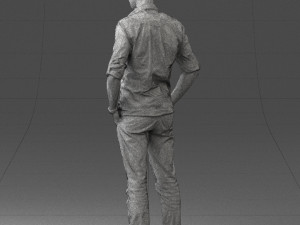 man in plaid shirt 0342 3d print ready 3D-printmodel