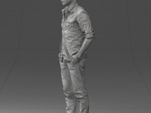 man in plaid shirt 0342 3d print ready 3D-printmodel