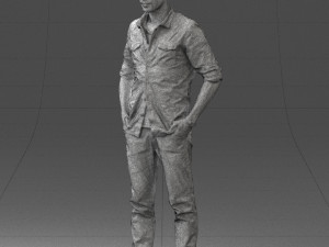 man in plaid shirt 0342 3d print ready 3D-printmodel