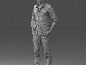 man in plaid shirt 0342 3d print ready 3D Print Model