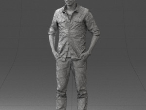 man in plaid shirt 0342 3d print ready 3D-printmodel