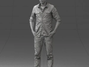 man in plaid shirt 0342 3d print ready 3D Print Model