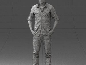 man in plaid shirt 0342 3d print ready 3D-printmodel