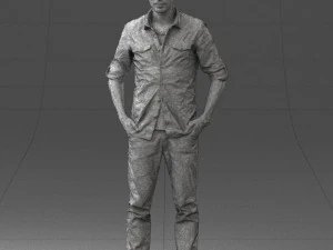 man in plaid shirt 0342 3d print ready 3D Print Model