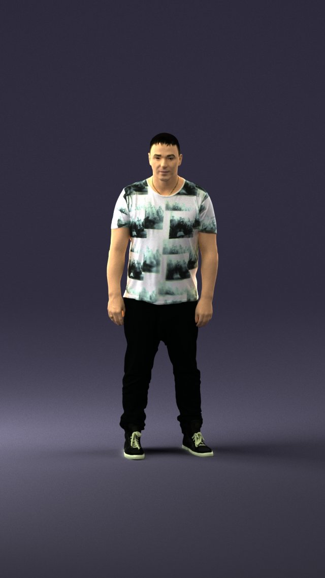 wide man in shirt 0343 3D Model .c4d .max .obj .3ds .fbx .stl .blend 