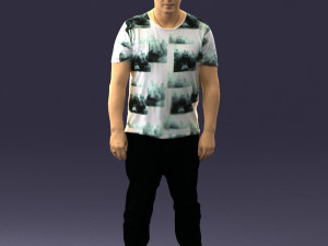 wide man in shirt 0343 3D Model