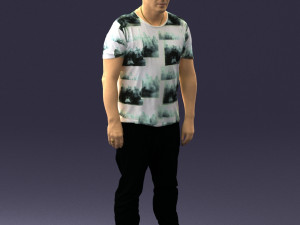 wide man in shirt 0343 3D Model
