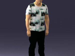 wide man in shirt 0343 3D Model