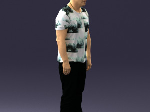 wide man in shirt 0343 3D Model