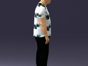 wide man in shirt 0343 3D Model