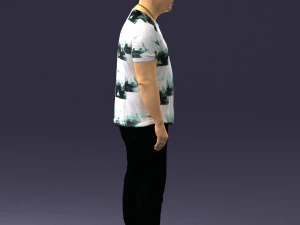 wide man in shirt 0343 3D Model