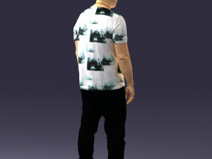 wide man in shirt 0343 3D Model
