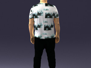wide man in shirt 0343 3D Model