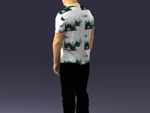 wide man in shirt 0343 3D Model