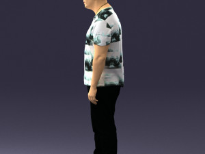 wide man in shirt 0343 3D Model