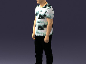 wide man in shirt 0343 3D Model