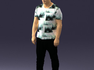 wide man in shirt 0343 3D Model