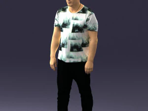 wide man in shirt 0343 3D Model