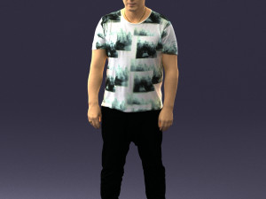 wide man in shirt 0343 3D Model