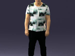 wide man in shirt 0343 3D Model