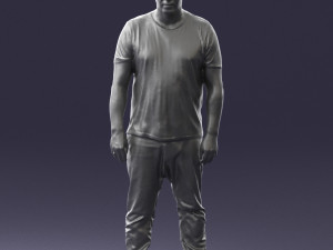 wide man in shirt 0343 3D Model