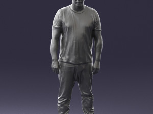 wide man in shirt 0343 3D Model