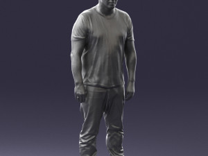 wide man in shirt 0343 3D Model