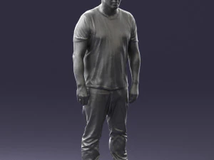 wide man in shirt 0343 3D Model