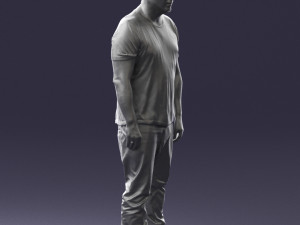 wide man in shirt 0343 3D Model
