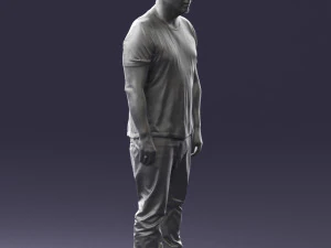 wide man in shirt 0343 3D Model