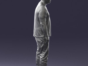 wide man in shirt 0343 3D Model