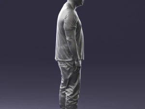 wide man in shirt 0343 3D Model