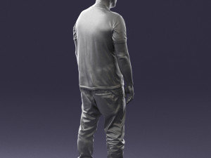 wide man in shirt 0343 3D Model