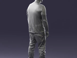 wide man in shirt 0343 3D Model