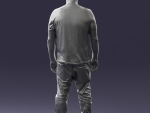 wide man in shirt 0343 3D Model
