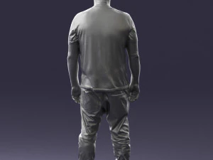 wide man in shirt 0343 3D Model