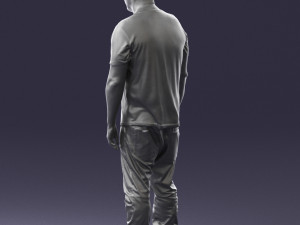 wide man in shirt 0343 3D Model