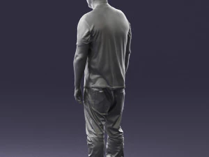 wide man in shirt 0343 3D Model
