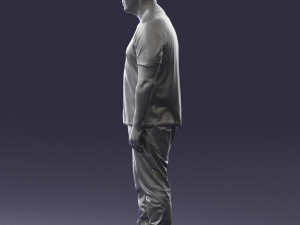 wide man in shirt 0343 3D Model