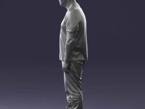 wide man in shirt 0343 3D Model